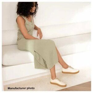 Nisolo Everyday Leather Sneaker with Vibram Sole in Beige Neutral Tan Size‎ 11
